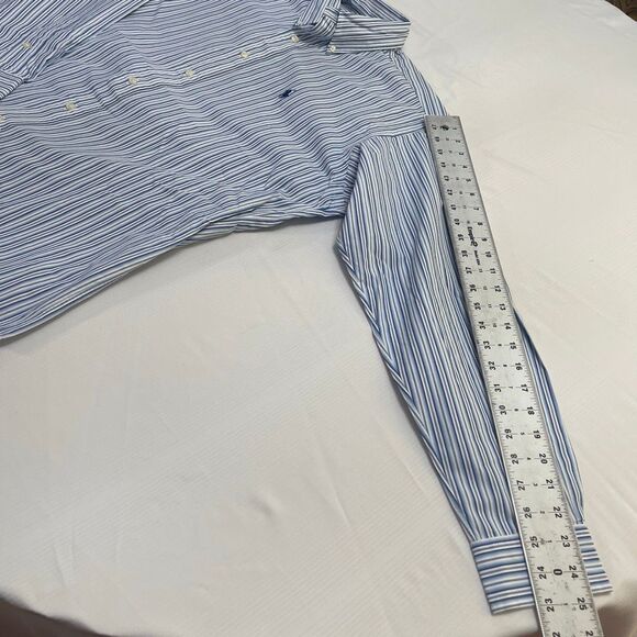 NWT Ralph Lauren VTG Blake Blue White Stripe Button Up Shirt Size Medium NOS - Picture 4 of 7